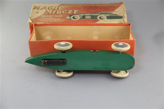 A Lines Bros tinplate clockwork Magic MG Midget, 15.5in.